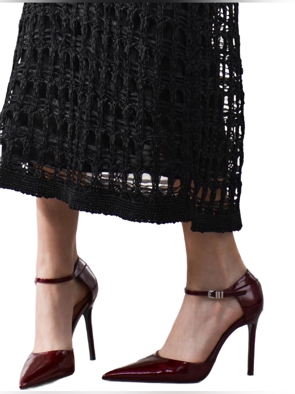 Zara Burgandy Dark Cherry Heels Size 40